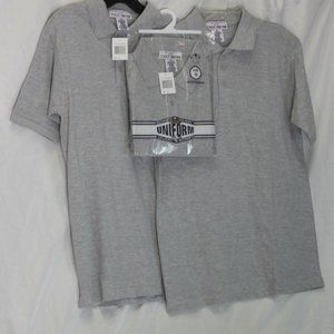 NWT Authentic Galaxy Heather Gray Uniform Kid's Polo Shirts (Lot of 3) Size 18
